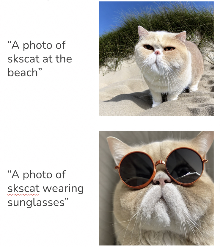 DreamBooth image generation output
